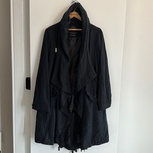 All Saints Hooded Poncho Jacket in Navy